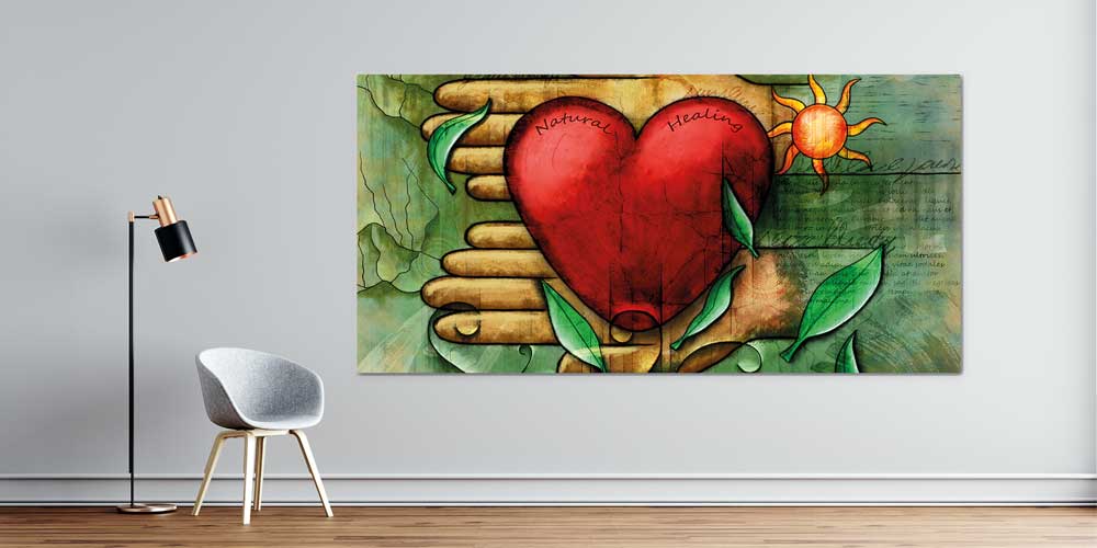 healthy-clinic-wall-art-12680-00 Doğal İyileşme ve Kalp Sağlığı Temalı Duvar Dekoru 12680