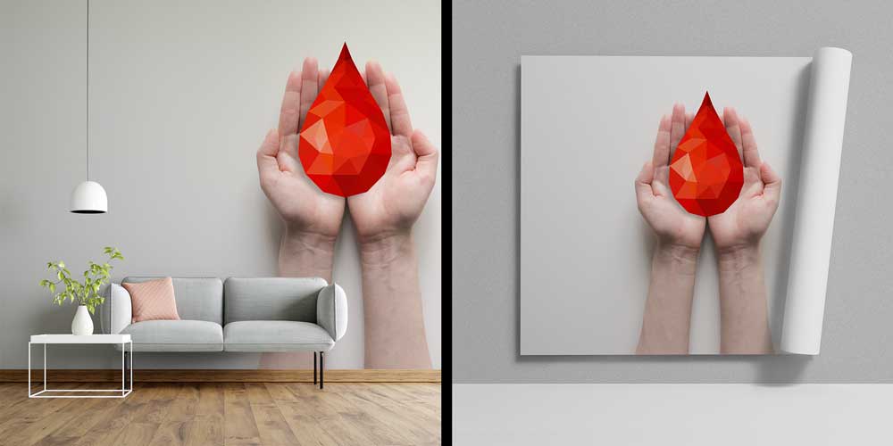 Ellerde Kan Damlası Temalı Duvar Giydirme 12652