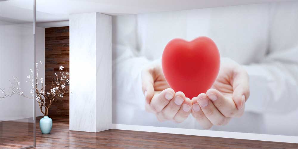 Ellerde Kalp Formu Duvar Giydirme 12659