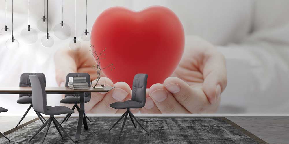 Ellerde Kalp Formu Duvar Giydirme 12659