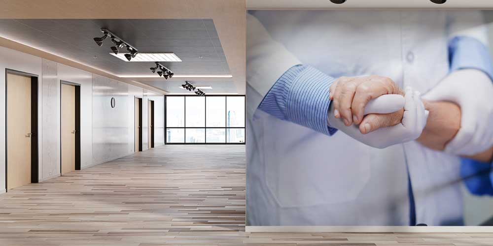 Hasta ve Doktor El Teması Temalı Duvar Giydirme 12650