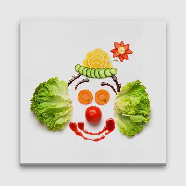Sebzelerle Yüz Tasarımı Kanvas Duvar Tablosu – 12638