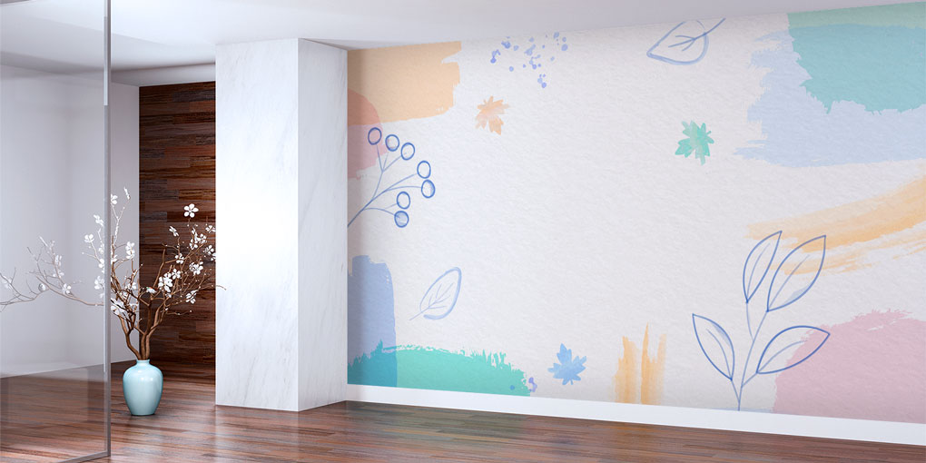 Pastel Botanik Desenli Duvar Kağıdı 7432