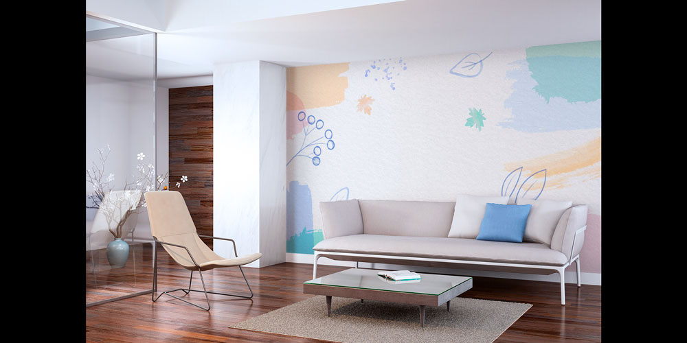 Pastel Botanik Desenli Duvar Kağıdı 7432