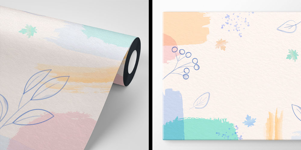 Pastel Botanik Desenli Duvar Kağıdı 7432