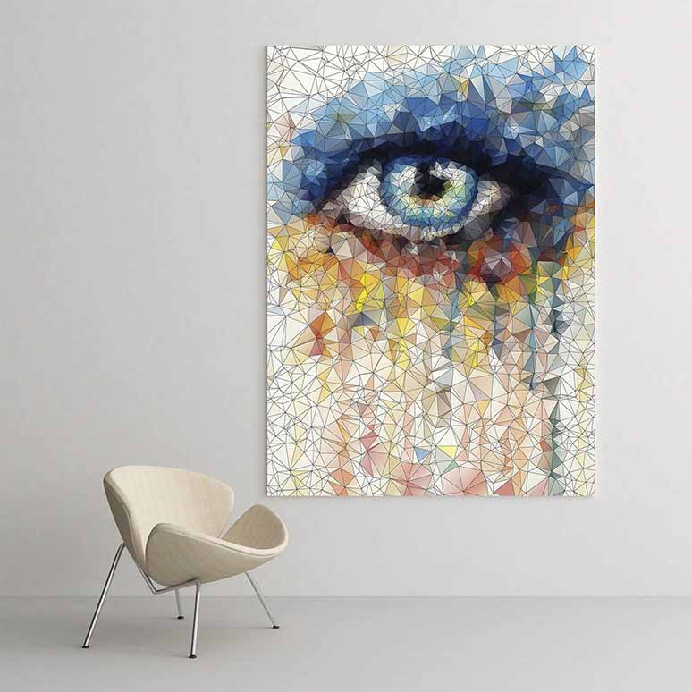 Poligonal Mozaik Sanatı Göz Temalı Duvar Tablosu – 1876