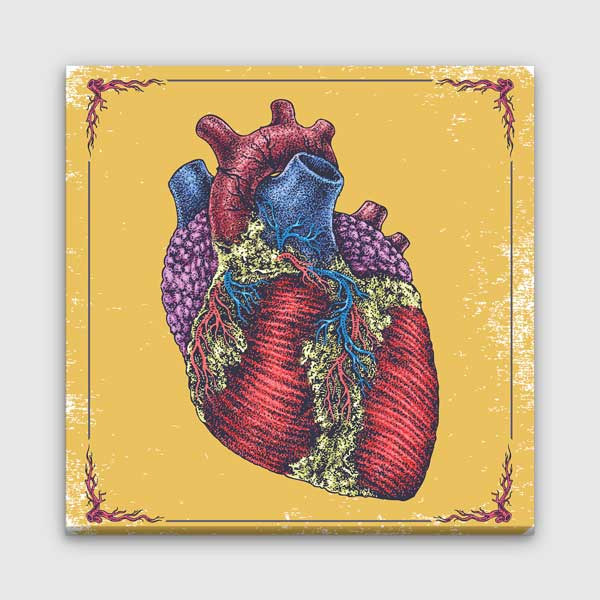 Vintage Anatomik Kalp Duvar Tablosu – 1476
