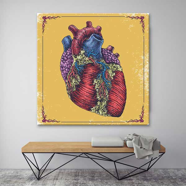 hospital-wall-art-1476-01 Vintage Anatomik Kalp Duvar Tablosu – 1476