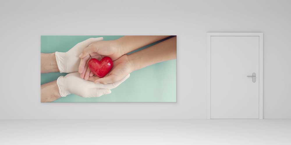 El Ele Kalp Aktarımı Temalı Hastane Duvar Dekoru  12670