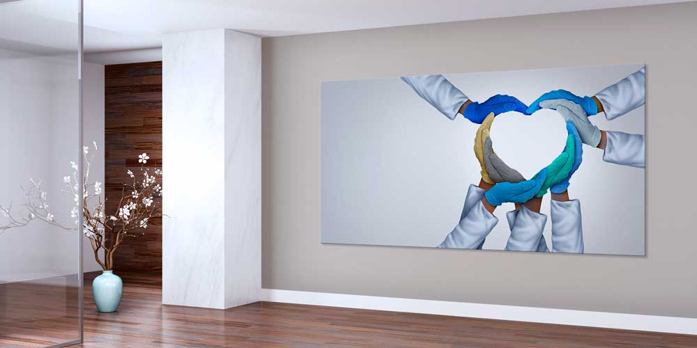 Sağlık Ekibi El Birliği Kalp Formu Duvar Dekoru  12672