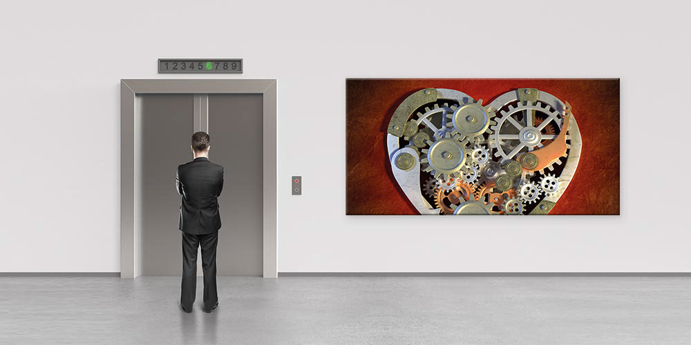 Mekanik Kalp Dişlileri Duvar Dekoru - Steampunk Sanat 7980