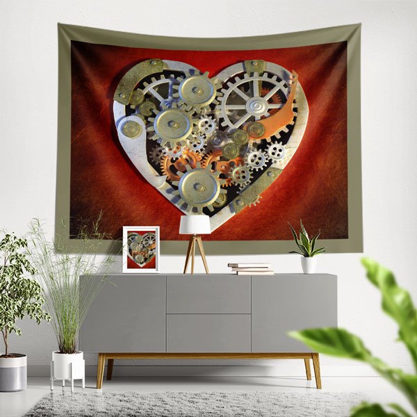 hospital-wall-art-decor-8363-00 Mekanik Kalp Temalı Duvar Örtüsü 8363