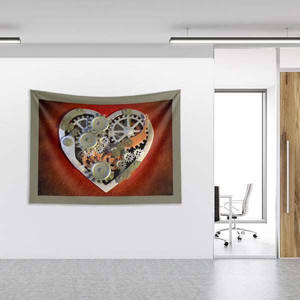 Mekanik Kalp Temalı Duvar Örtüsü 8363
