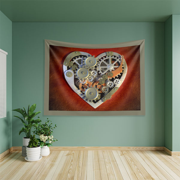 Mekanik Kalp Temalı Duvar Örtüsü 8363