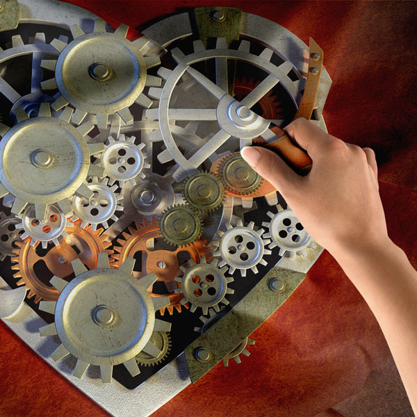 Mekanik Kalp Temalı Duvar Örtüsü 8363