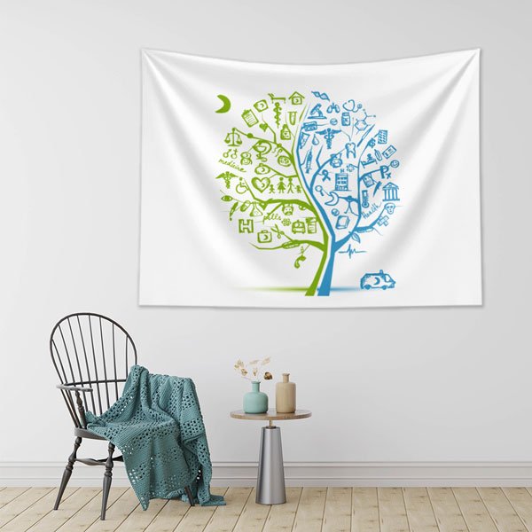 Sağlık ve Tıp İkonları Hayat Ağacı Duvar Örtüsü 8368