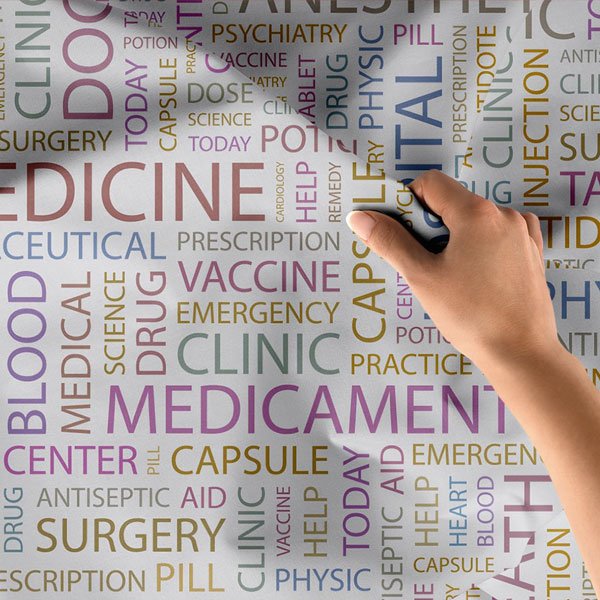 Tıbbi Terimler Kelime Bulutu Duvar Örtüsü 8375