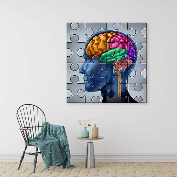 Akıl Sağlığı Temalı Puzzle Kanvas Tablo – 1210