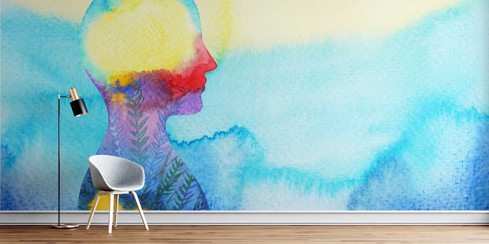 Soyut İnsan Figürü ve Zihinsel Sağlık Temalı Duvar Giydirme 12653