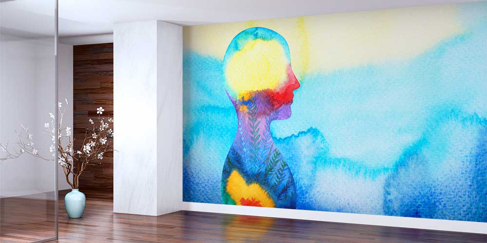 Soyut İnsan Figürü ve Zihinsel Sağlık Temalı Duvar Giydirme 12653