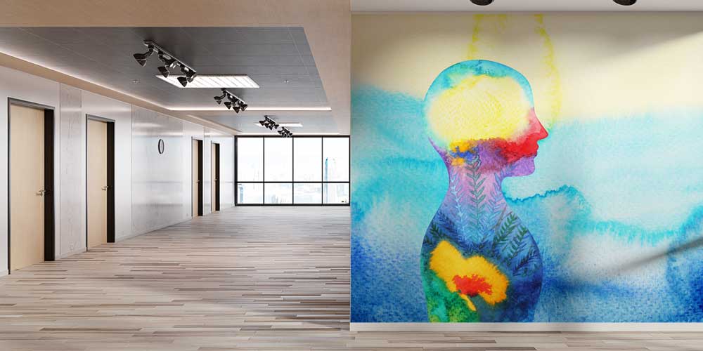 Soyut İnsan Figürü ve Zihinsel Sağlık Temalı Duvar Giydirme 12653