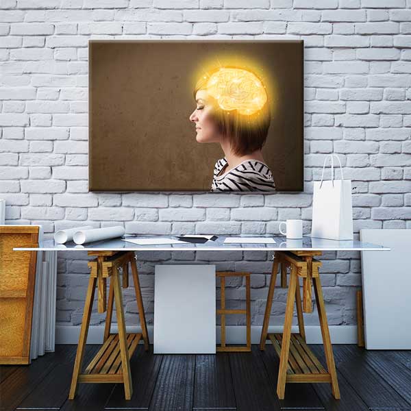 Yanan Beyin Temalı Kadın Kanvas Tablo – 1220
