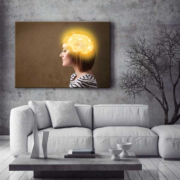 Yanan Beyin Temalı Kadın Kanvas Tablo – 1220