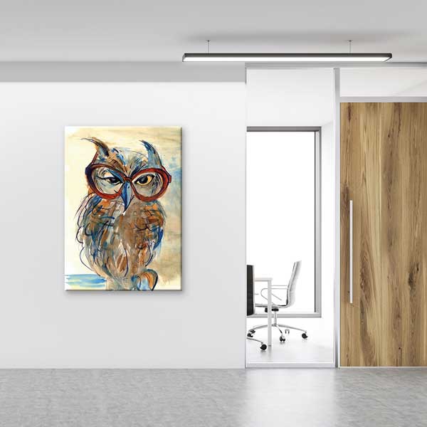 Gözlüklü Bilge Baykuş Temalı Sanatsal Duvar Tablosu – 1574