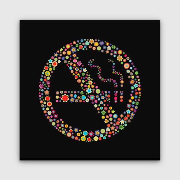 Çiçek Desenli Sigara Yasak Duvar Panosu – 4014