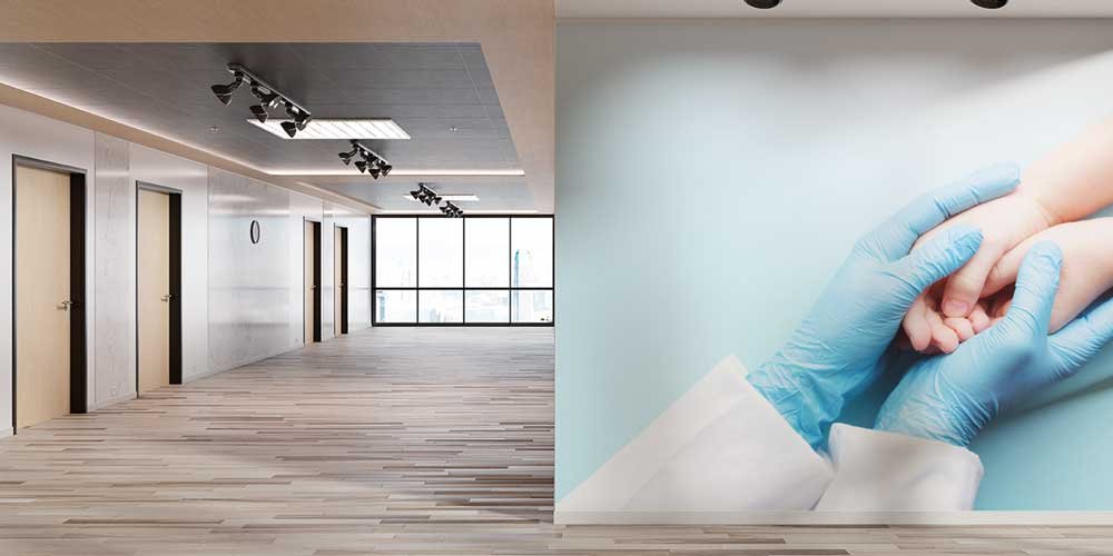 Şefkatli Dokunuş Duvar Kağıdı - Çocuk Hastane & Klinik Duvar Dekoru 12646