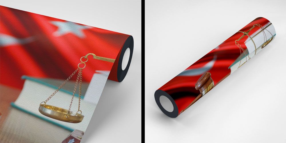 Türk Bayraklı Hakim Tokmağı ve Adalet Terazisi Duvar Kağıdı – Hukuk Büroları için Tasarım 5287