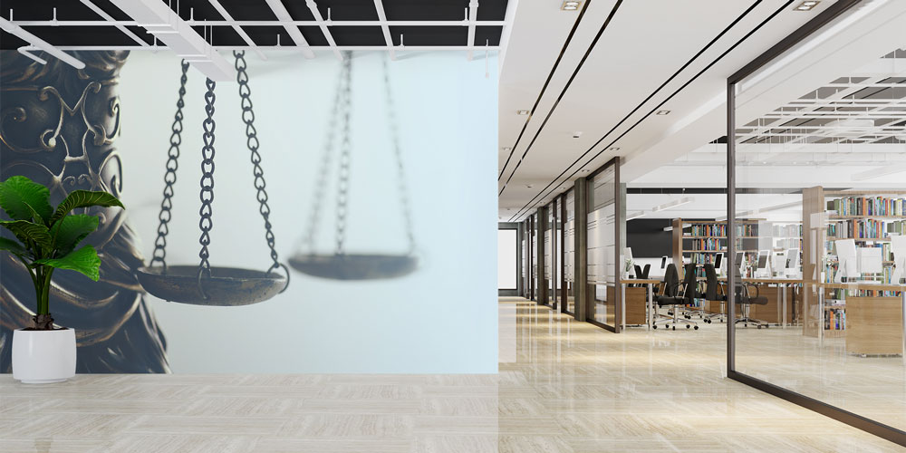 Hukuk Temalı Duvar Kağıdı – Adalet Terazisi Tasarımı 5276