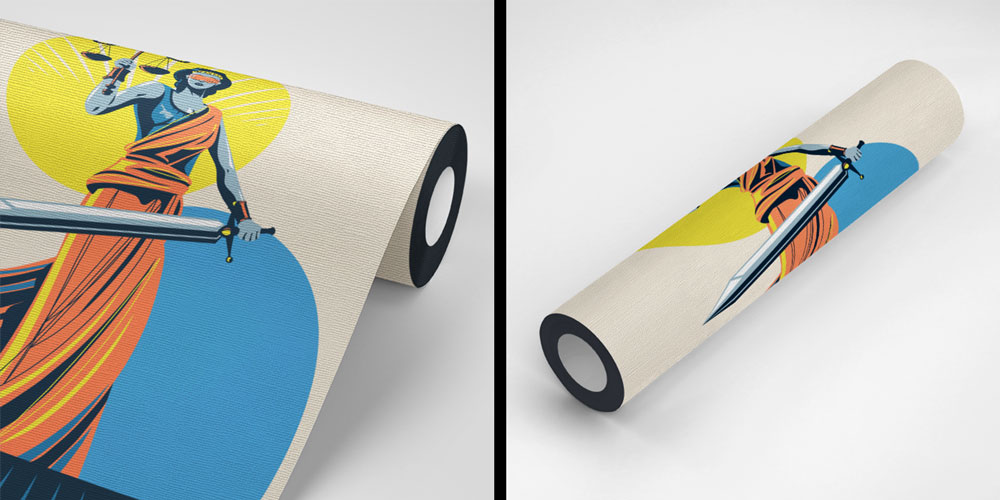 Sanatsal Çizim Lady Justice Hukuk Duvar Kağıdı – Adalet Heykeli Tasarımı 5289