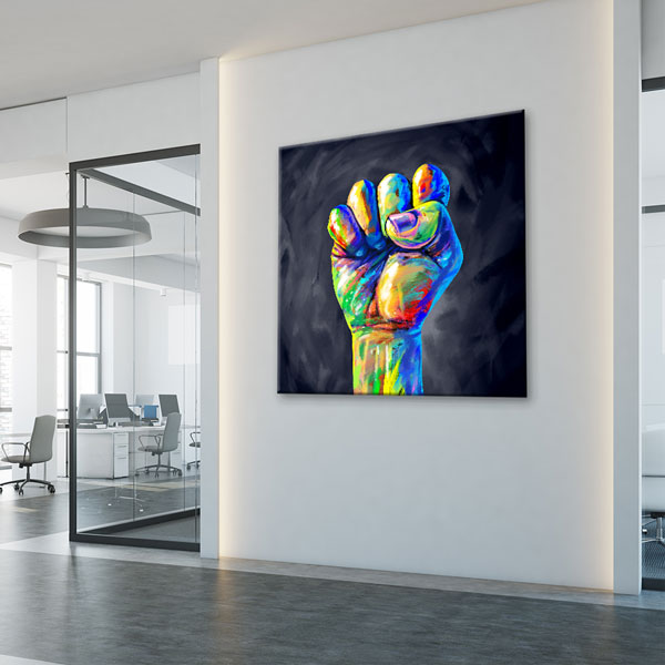 Renkli Güç ve Adalet Yumruğu Temalı Kanvas Tablo – 5268