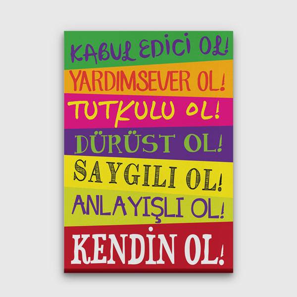 ilham-verici-duvar-tablolari-7596-00 Kendin Ol İlham Verici Motivasyon Kanvas Tablo 7596