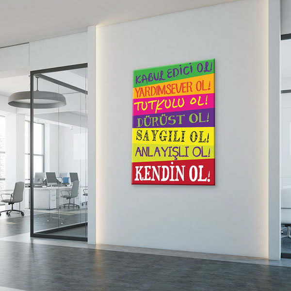 ilham-verici-duvar-tablolari-7596-06 Kendin Ol İlham Verici Motivasyon Kanvas Tablo 7596