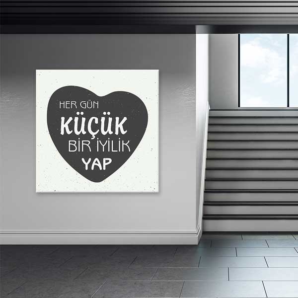 ilham-verici-posterler-4098-02 "Her Gün Küçük Bir İyilik Yap" Kalp Motifli Motivasyon Posteri – 4098