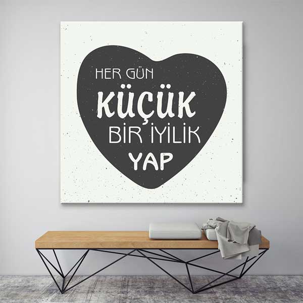 ilham-verici-posterler-4098-03 "Her Gün Küçük Bir İyilik Yap" Kalp Motifli Motivasyon Posteri – 4098