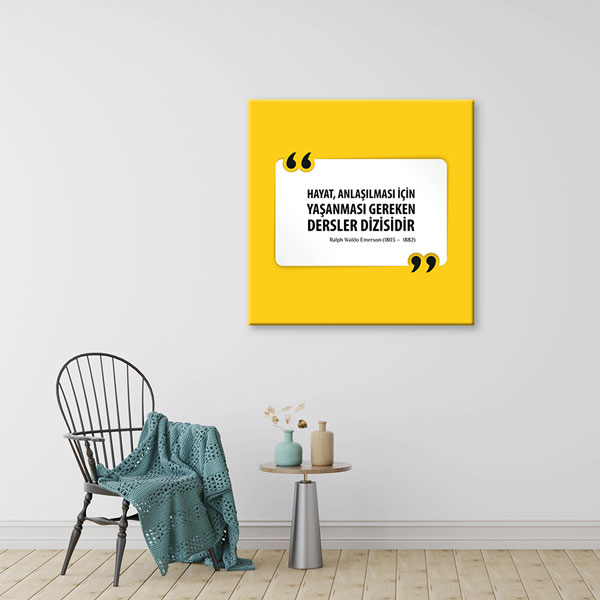 ilham-verici-posterler-7535-03 Hayat Dersler Dizisidir Ralph Waldo Emerson Kanvas Tablo 7535