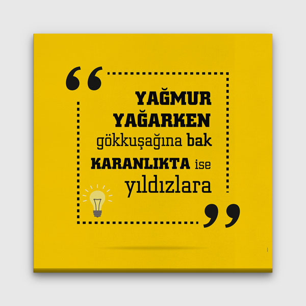 ilham-verici-posterler-7538-00 Yağmur Yağarken Gökkuşağına Bak Motivasyon Kanvas Tablo 7538