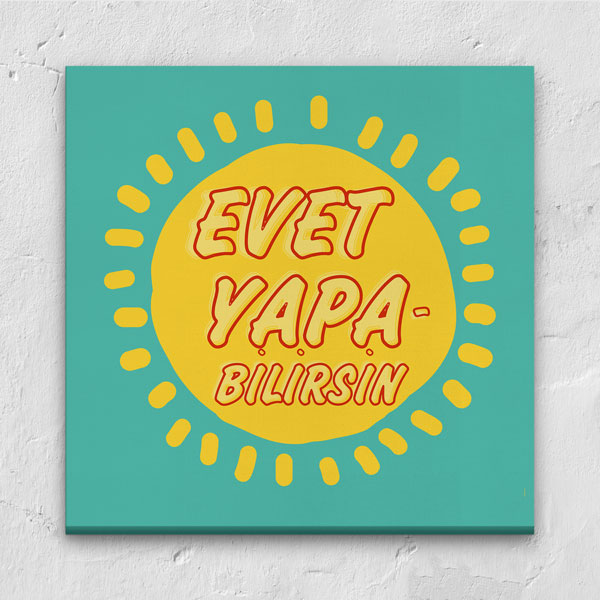 Evet Yapabilirsin Motivasyon Kanvas Tablo 7531