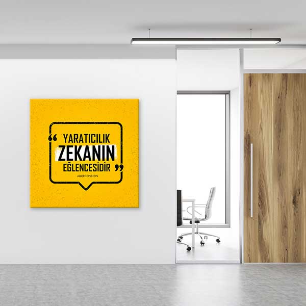"Yaratıcılık Zekanın Eğlencesidir" Albert Einstein Motivasyon Tablosu – 4076