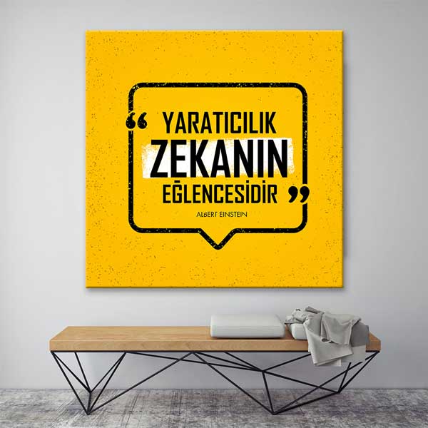 "Yaratıcılık Zekanın Eğlencesidir" Albert Einstein Motivasyon Tablosu – 4076