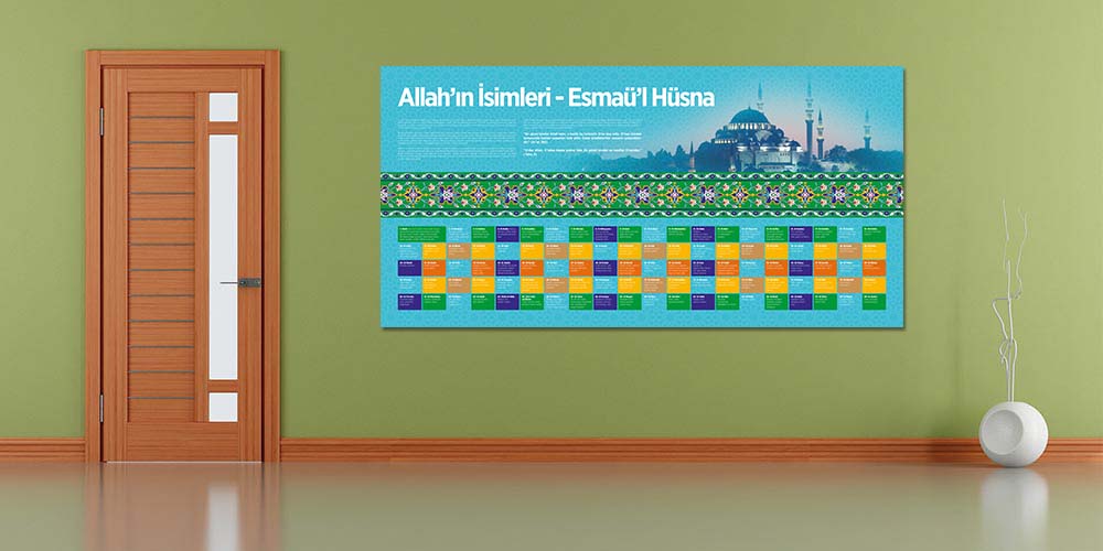 Allah'ın İsimleri (Esmaül Hüsna) Eğitim Posteri F-257
