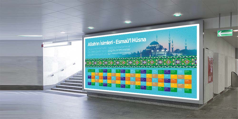 Allah'ın İsimleri (Esmaül Hüsna) Eğitim Posteri F-257