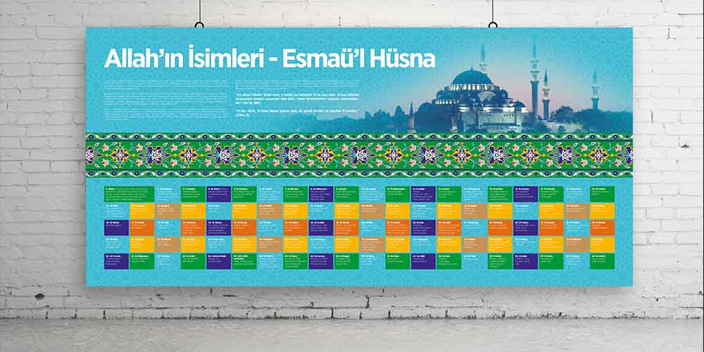 Allah'ın İsimleri (Esmaül Hüsna) Eğitim Posteri F-257