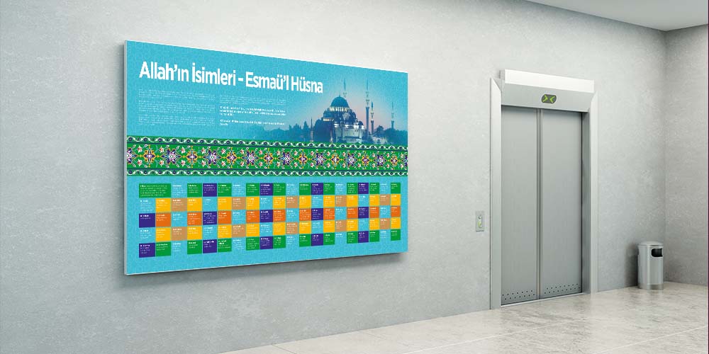 Allah'ın İsimleri (Esmaül Hüsna) Eğitim Posteri F-257