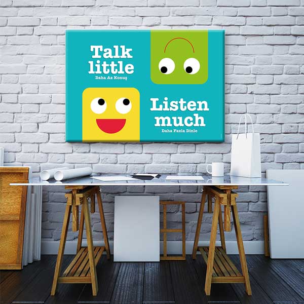 Asla Vazgeçme Motivasyon Poster Tablo - Açık Fon – 4061