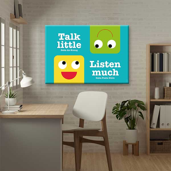 Asla Vazgeçme Motivasyon Poster Tablo - Açık Fon – 4061