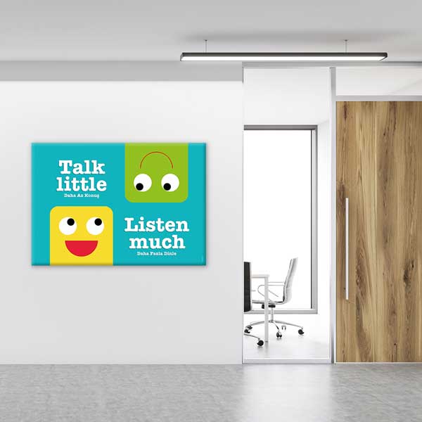 Asla Vazgeçme Motivasyon Poster Tablo - Açık Fon – 4061